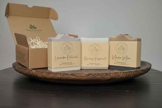 Natural Soap Trio – Lavender Patchouli, Rosemary Peppermint & Macho Man
