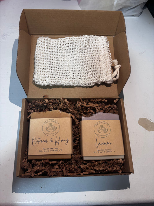 Handmade Soap Bar Duo – 10% OFF + Free Exfoliating Bag!