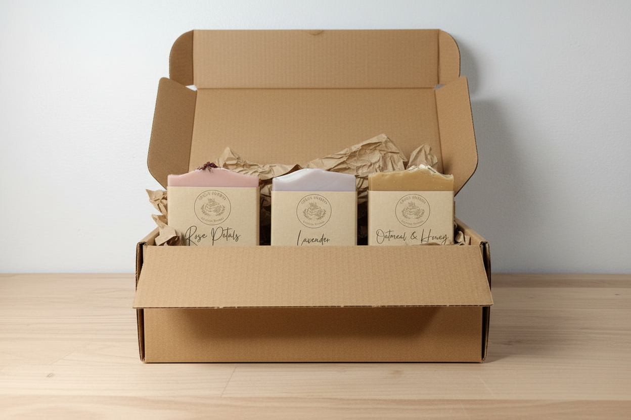 Natural Soap Trio – Rose Petals, Lavender & Oatmeal Honey